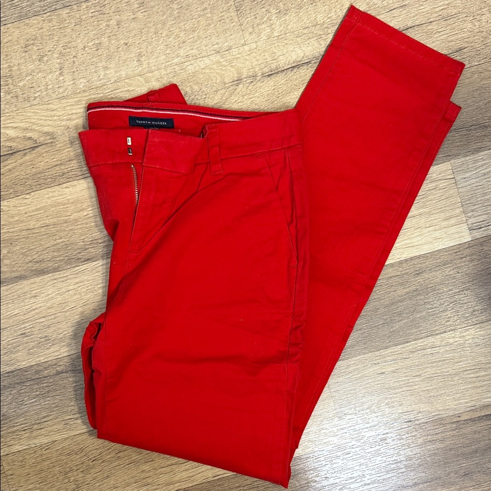 Tommy Hilfiger Bold Red Trousers Chino Pants Size 2